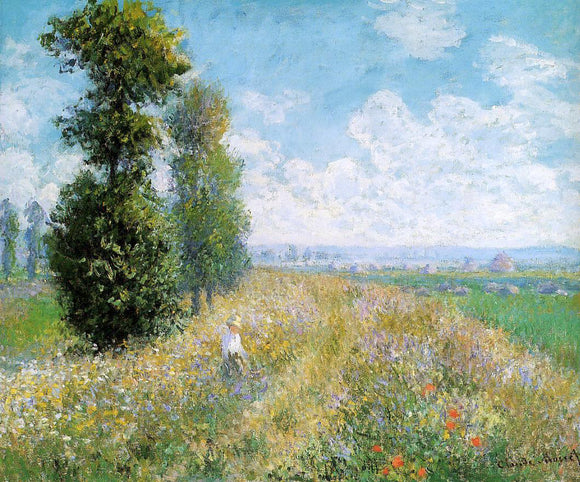  Claude Oscar Monet Meadow with Poplars (also known as Poplars near Argenteuil) - Canvas Art Print