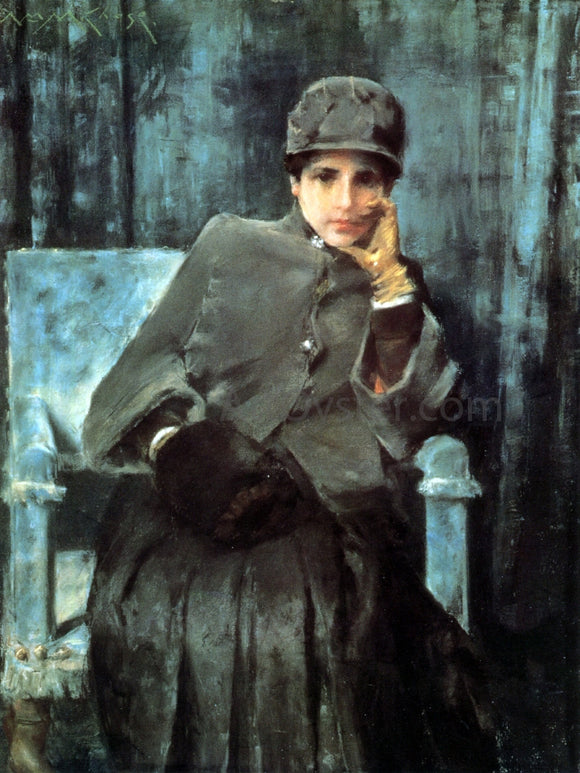  William Merritt Chase Meditation (also known as Portrait of the Artist's Wife) - Canvas Art Print