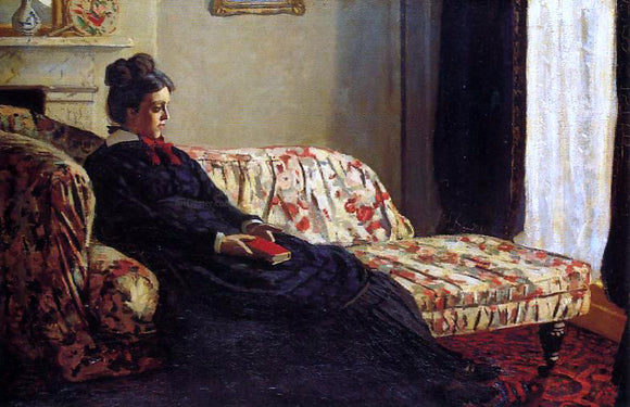  Claude Oscar Monet Meditation, Madame Monet Sitting on a Sofa - Canvas Art Print