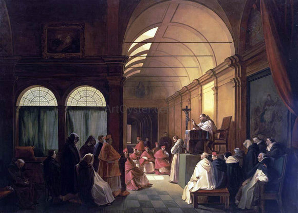  Francois-Marius Granet Meeting of the Monastic Chapter - Canvas Art Print