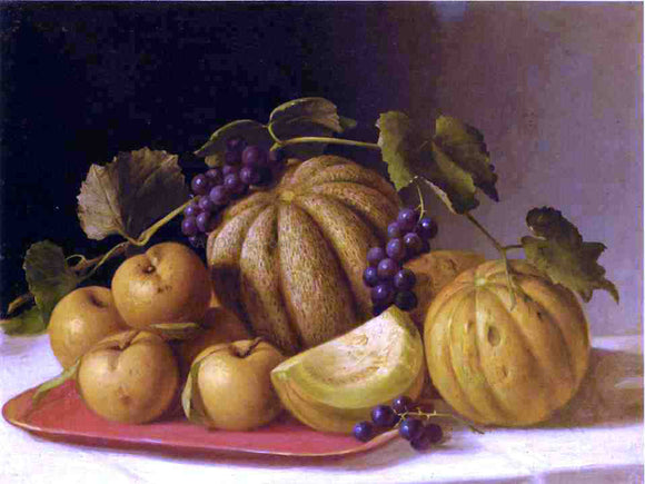  John F Francis Melons and Yellow Apples - Canvas Art Print