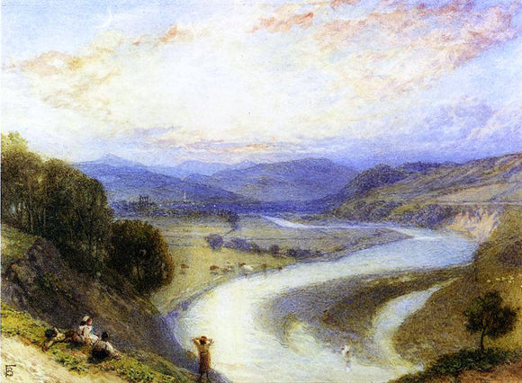  Myles Birket Foster Melrose Abbey from the Banks of the Tweed - Canvas Art Print