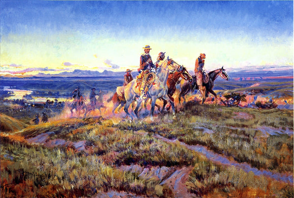 Charles Marion Russell Men of the Open Range - Canvas Art Print