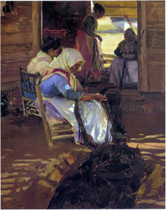  Joaquin Sorolla Y Bastida Mending Nets - Canvas Art Print