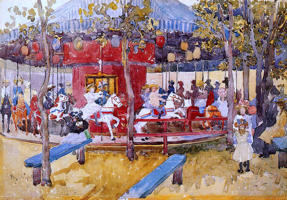  Maurice Prendergast Merry-Go-Round, Nahant - Canvas Art Print