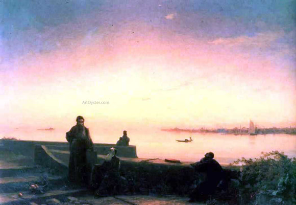  Ivan Constantinovich Aivazovsky Mhitarists on Island of St. Lazarus - Canvas Art Print