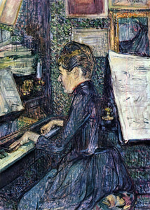  Henri De Toulouse-Lautrec Mille. Dihau Playing the Piano - Canvas Art Print