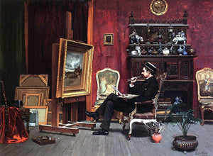  Ella G Wise Milne Ramsey in His Studio - Canvas Art Print