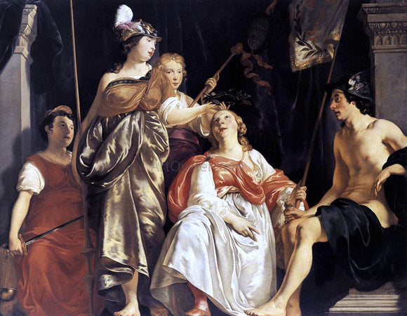 Abraham Van den Tempel Minerva Crowns the Maid of Leiden - Canvas Art Print