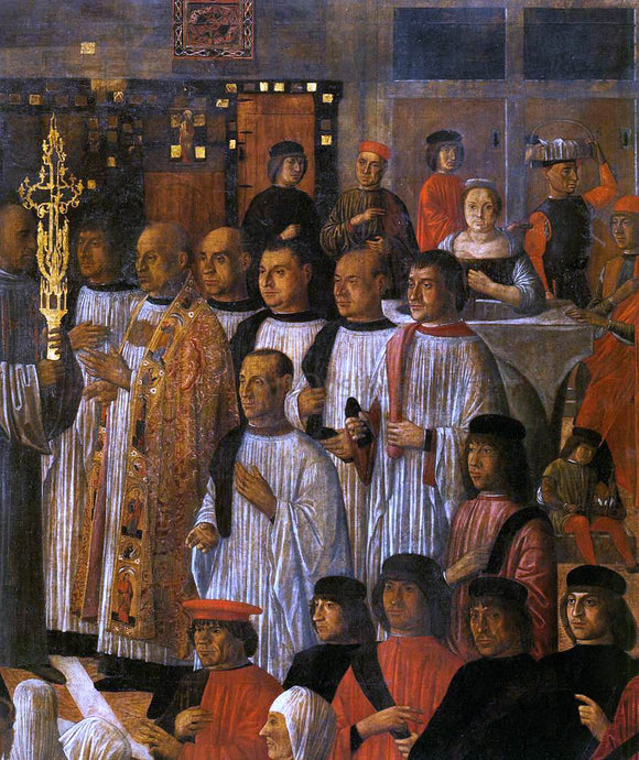  Giovanni Mansueti Miracle of the Relic of the Holy Cross in Campo San Lio (detail) - Canvas Art Print