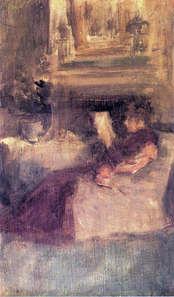  James McNeill Whistler Miss Ethel Philip Reading - Canvas Art Print