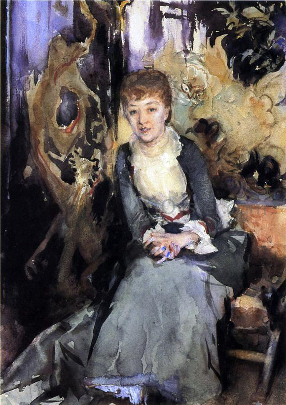  John Singer Sargent Miss Reubell Seated in Front of a Screen - Canvas Art Print