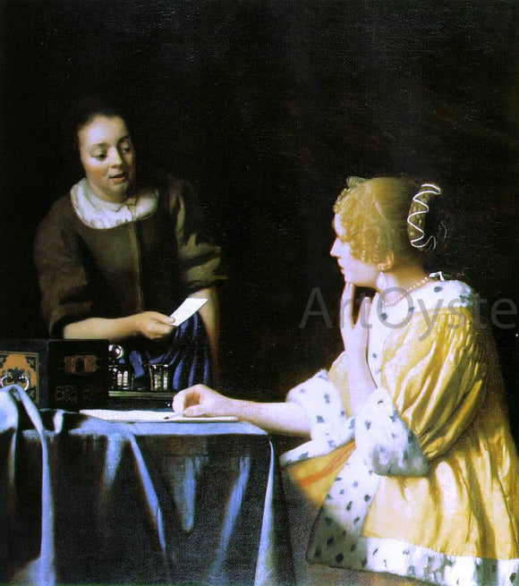  Johannes Vermeer Mistress and Maid - Canvas Art Print