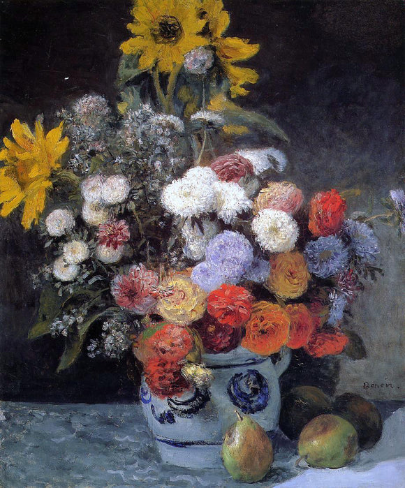  Pierre Auguste Renoir Mixed Flowers in an Earthenware Pot - Canvas Art Print