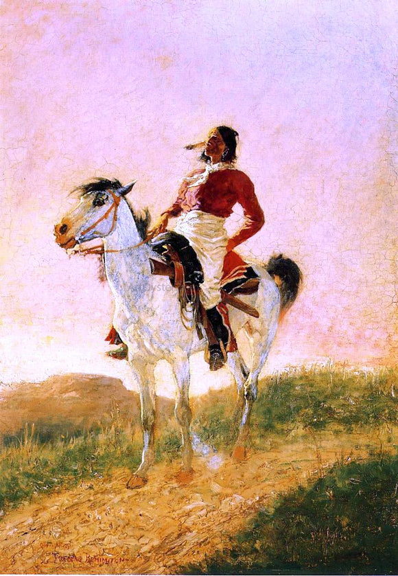 Frederic Remington A Modern Comanche - Canvas Art Print