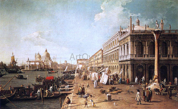  Canaletto Molo with the Library (also known as Molo Looking Towards the Zecca) - Canvas Art Print
