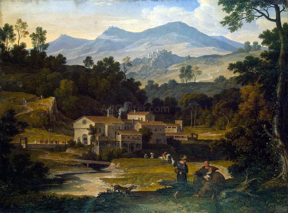  Joseph Anton Koch Monastery of San Francesco di Civitella in the Sabine Mountains - Canvas Art Print