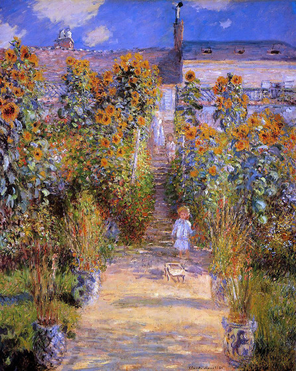  Claude Oscar Monet Monet's Garden at Vetheuil - Canvas Art Print