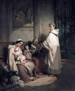  Louis Gallait Monk Feeding the Poor - Canvas Art Print