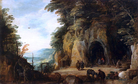  Joos De Momper Monk's Hermitage in a Cave - Canvas Art Print