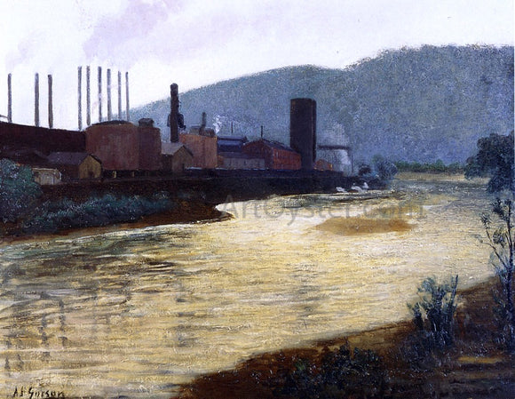 Aaron Harry Gorson Monongahela River, Pittsburgh, Jones and Laughlin Steel Plant - Canvas Art Print