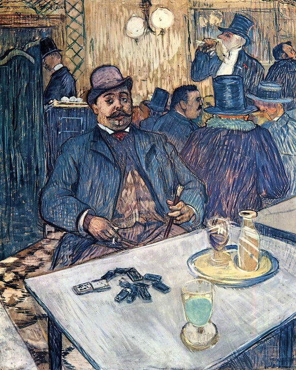  Henri De Toulouse-Lautrec Monsieur Boleau in a Cafe - Canvas Art Print