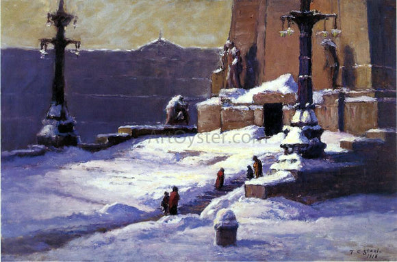  Theodore Clement Steele Monument in the Snow - Canvas Art Print