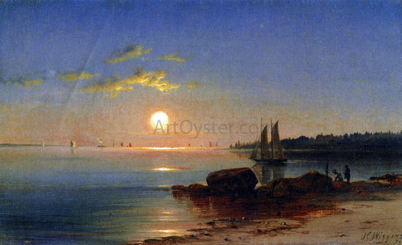  John Carleton Wiggins Moonlight on the Long Island Sound - Canvas Art Print