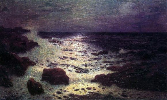  Ferdinand Du Puigaudeau Moonlight on the Sea and the Rocks - Canvas Art Print