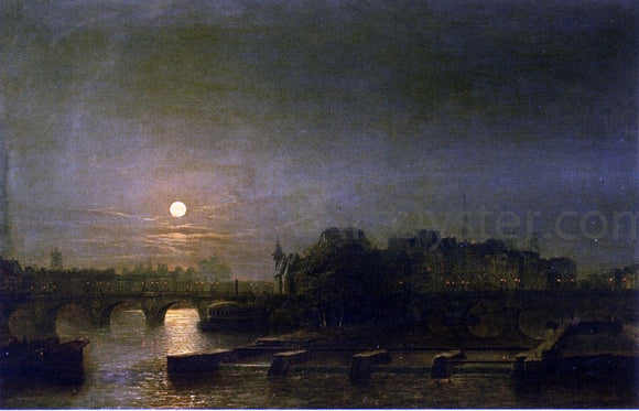  Henry Pether Moonlight over the Seine - Canvas Art Print