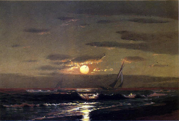  Warren W Sheppard Moonlight Sailing - Canvas Art Print