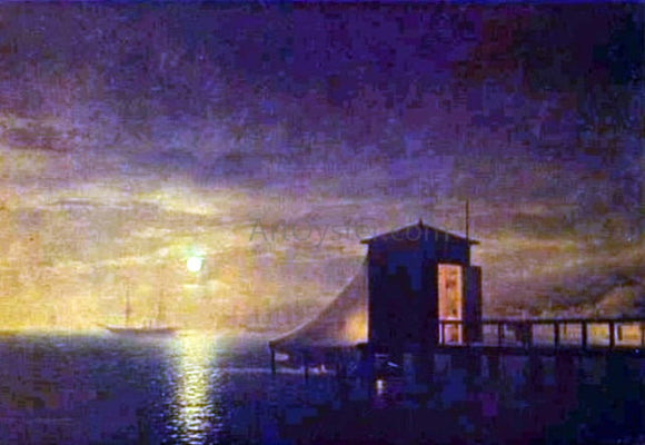  Ivan Constantinovich Aivazovsky Moonlit Night, A Bathing Hut in Feodosia - Canvas Art Print