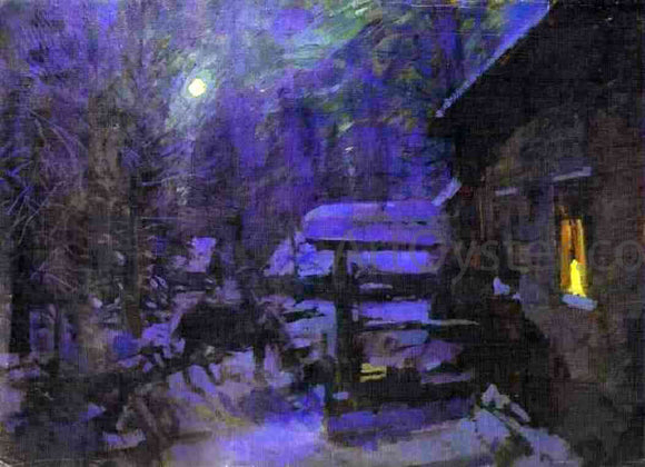  Constantin Alexeevich Korovin Moonlit night, Winter - Canvas Art Print