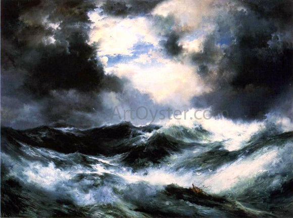  Thomas Moran Moonlit Shipwreck at Sea - Canvas Art Print