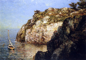  James Gale Tyler Moored Along the Cliffs - Canvas Art Print