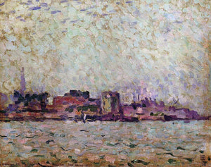  Theo Van Rysselberghe Morning Fog over the Port of Veer, Holland - Canvas Art Print