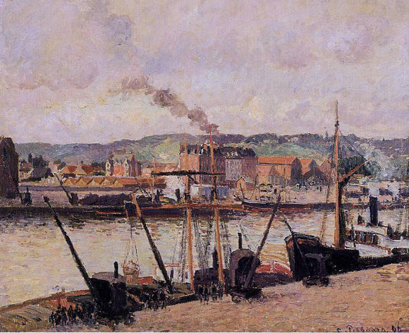  Camille Pissarro Morning, Rouen, the Quays - Canvas Art Print