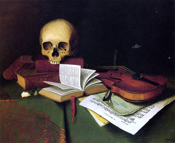  William Michael Harnett Mortality and Immortality - Canvas Art Print