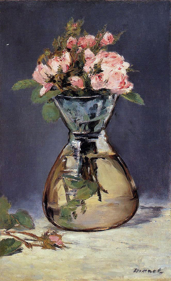  Edouard Manet Mosee Roses in a Vase - Canvas Art Print