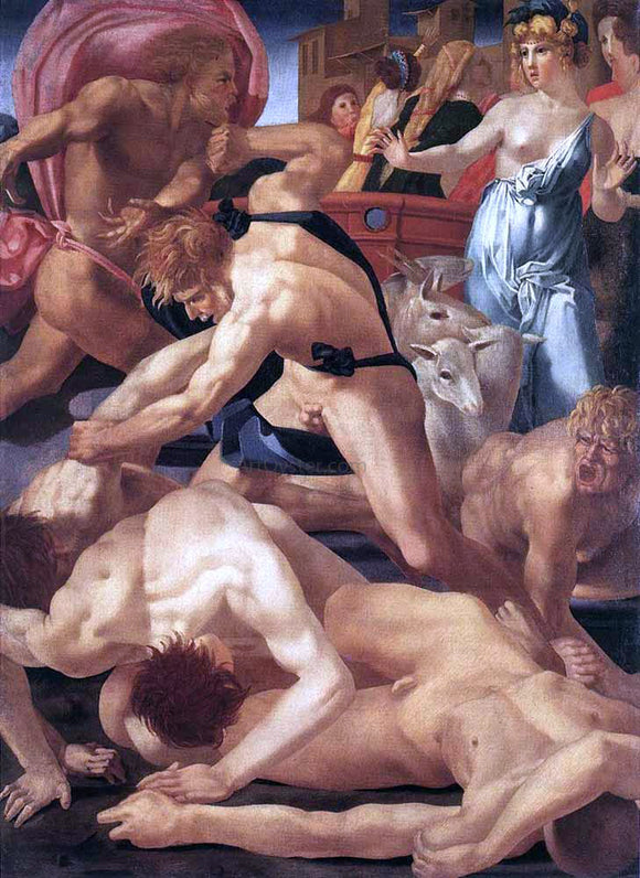  Rosso Fiorentino Moses Defending the Daughters of Jethro - Canvas Art Print