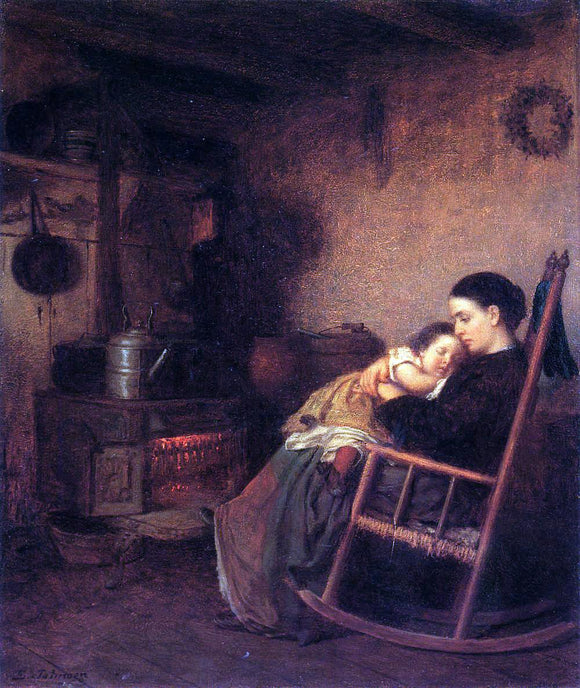  Eastman Johnson Mother and Child - Canvas Art Print