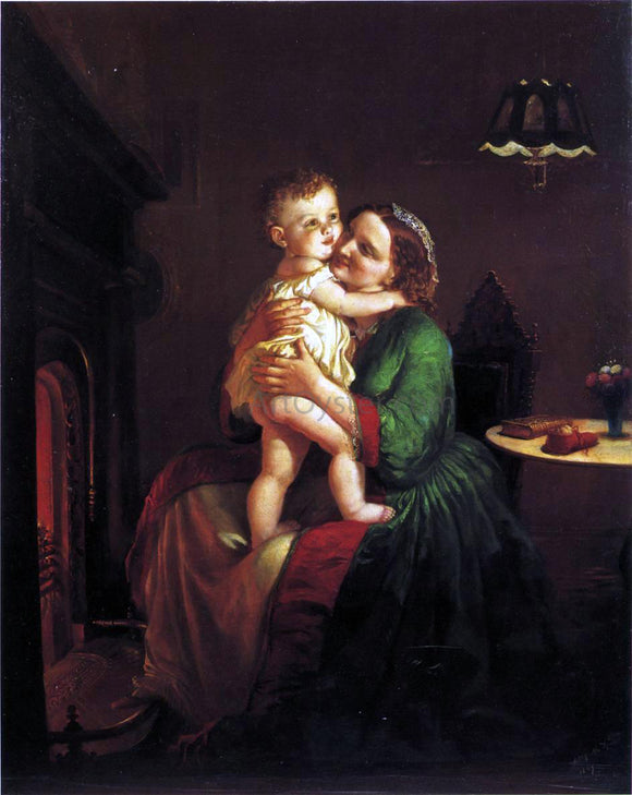  Lilly Martin Spencer Mother and Child by the Hearth - Canvas Art Print