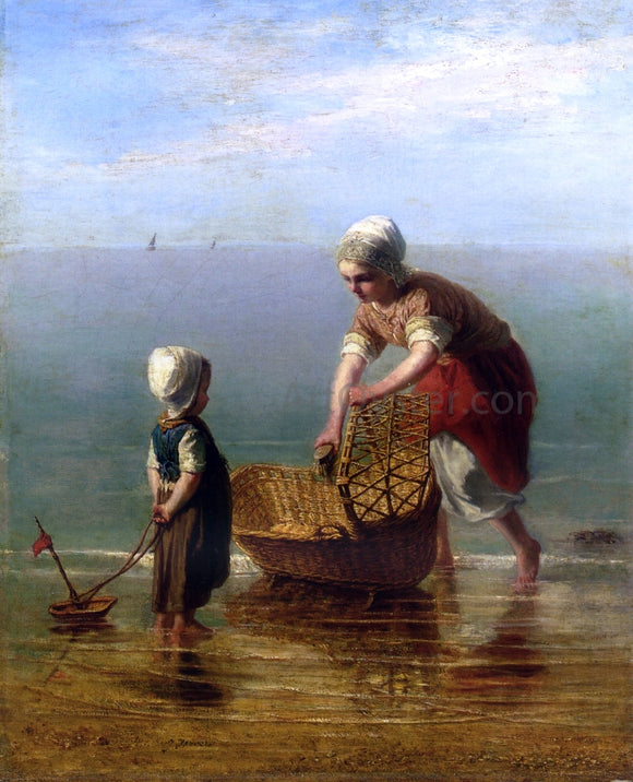  Jozef Israels Mother and Child by the Sea - Canvas Art Print