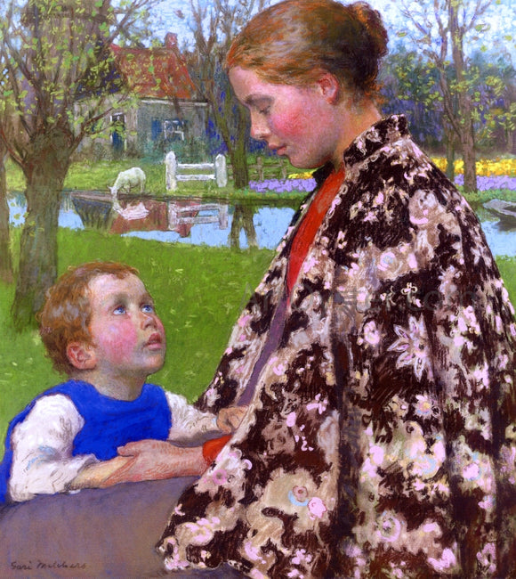  Gari Melchers Mother and Child by the Sea - Canvas Art Print