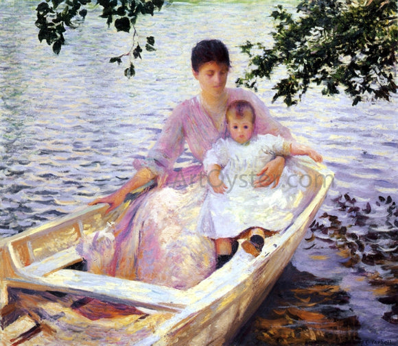  Edmund Tarbell A Mother and Child in a Boat - Canvas Art Print