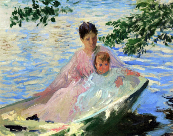 Edmund Tarbell Mother and Child in a Boat (study) - Canvas Art Print
