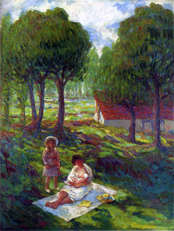  Henri Lebasque Mother and Child in a Landscape - Canvas Art Print