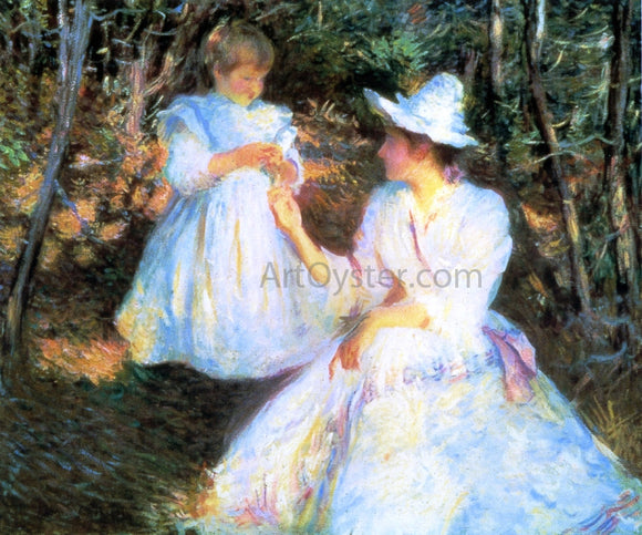  Edmund Tarbell A Mother and Child in Pine Woods - Canvas Art Print