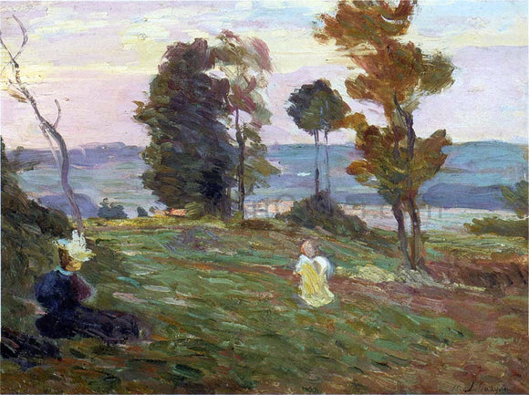  Henri Lebasque Mother and child in the fields - Canvas Art Print