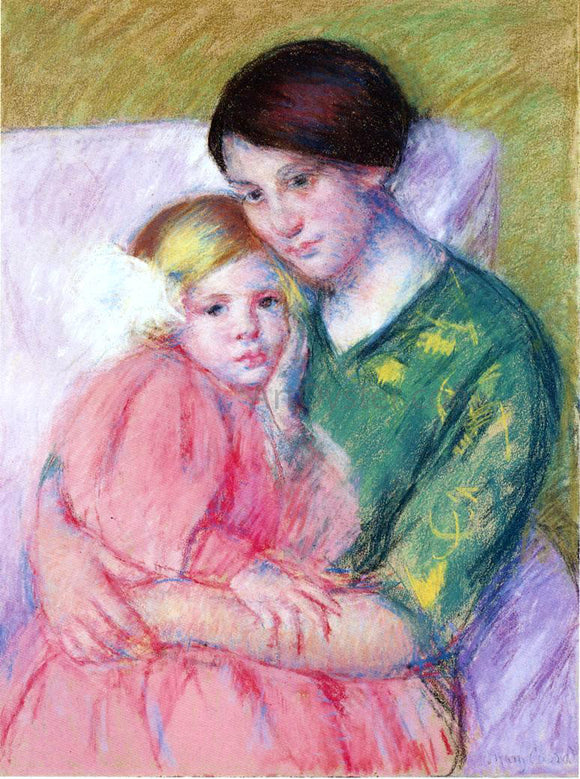  Mary Cassatt A Mother and Child Reading - Canvas Art Print